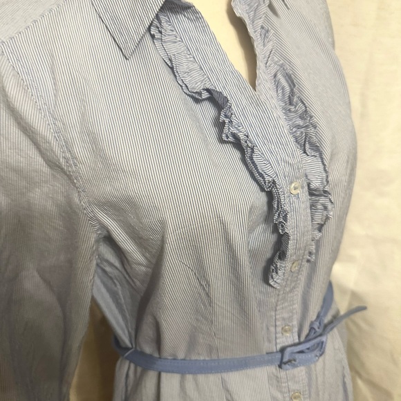 Talbots Cotton & Silk Blue striped dress 12 p - Picture 9 of 11